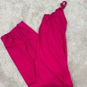 Chic Red Sleeveless Jumpsuit